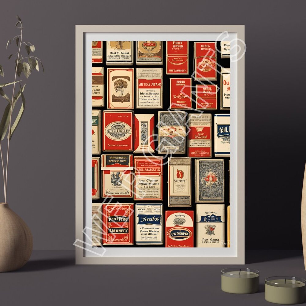 Vintage Cigarette Box Art Print 18" x 24" - Picture 1 of 2